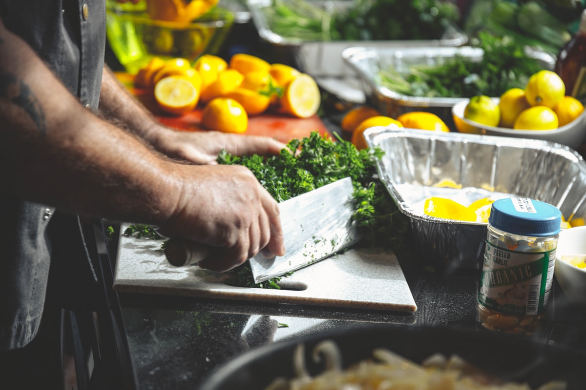 Family preparing a healthy meal together in the kitchen
